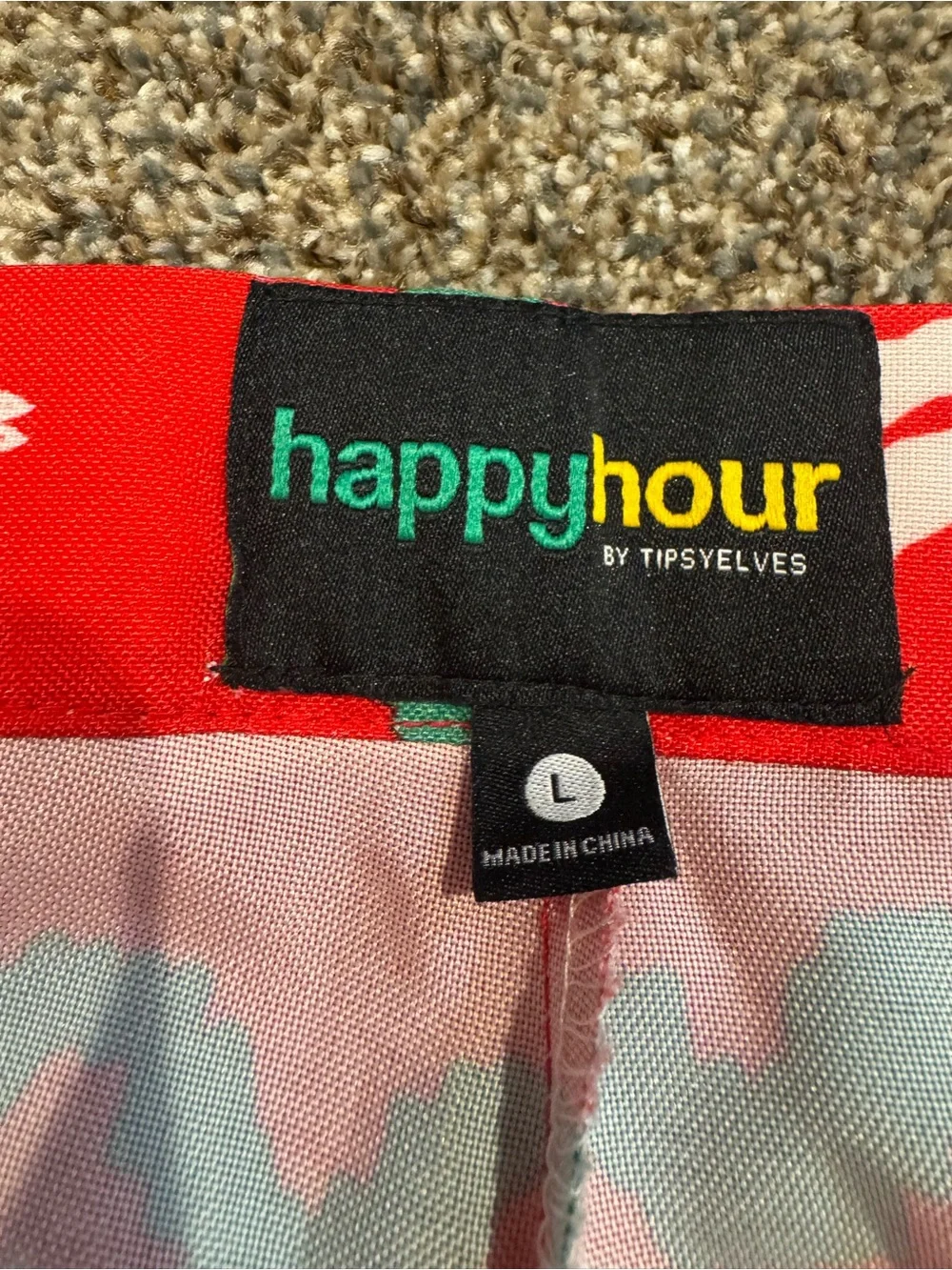 Happy Hour by Tipsy Elves: men 2 piece suit: Red LLama Christmas Ugly size Large